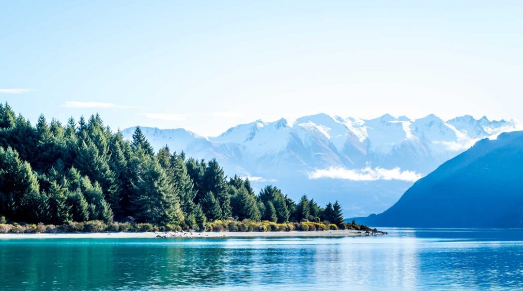 Beautiful mountain lake scene