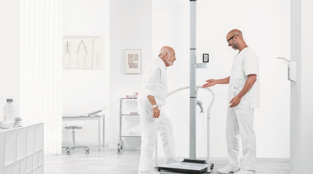 Doctor and patient in a chronic pain clinic.